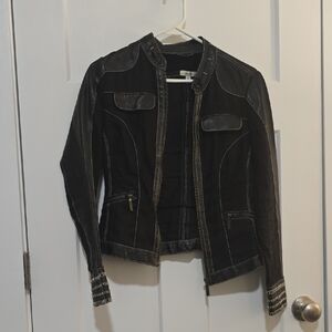 Cache Black Leather Jacket Sleek Modern Design